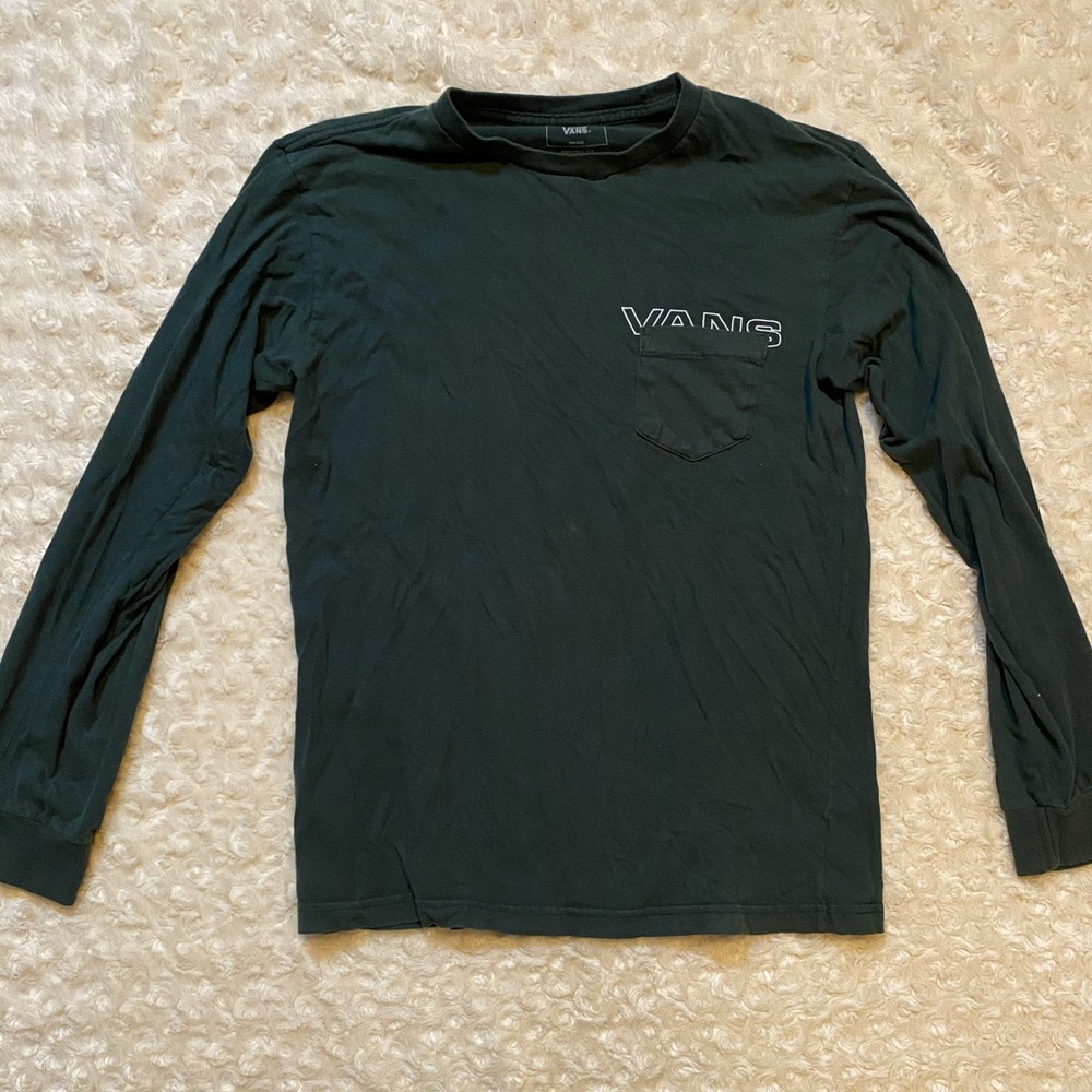 Forest green long sleeve Vans shirt, men’s size SM